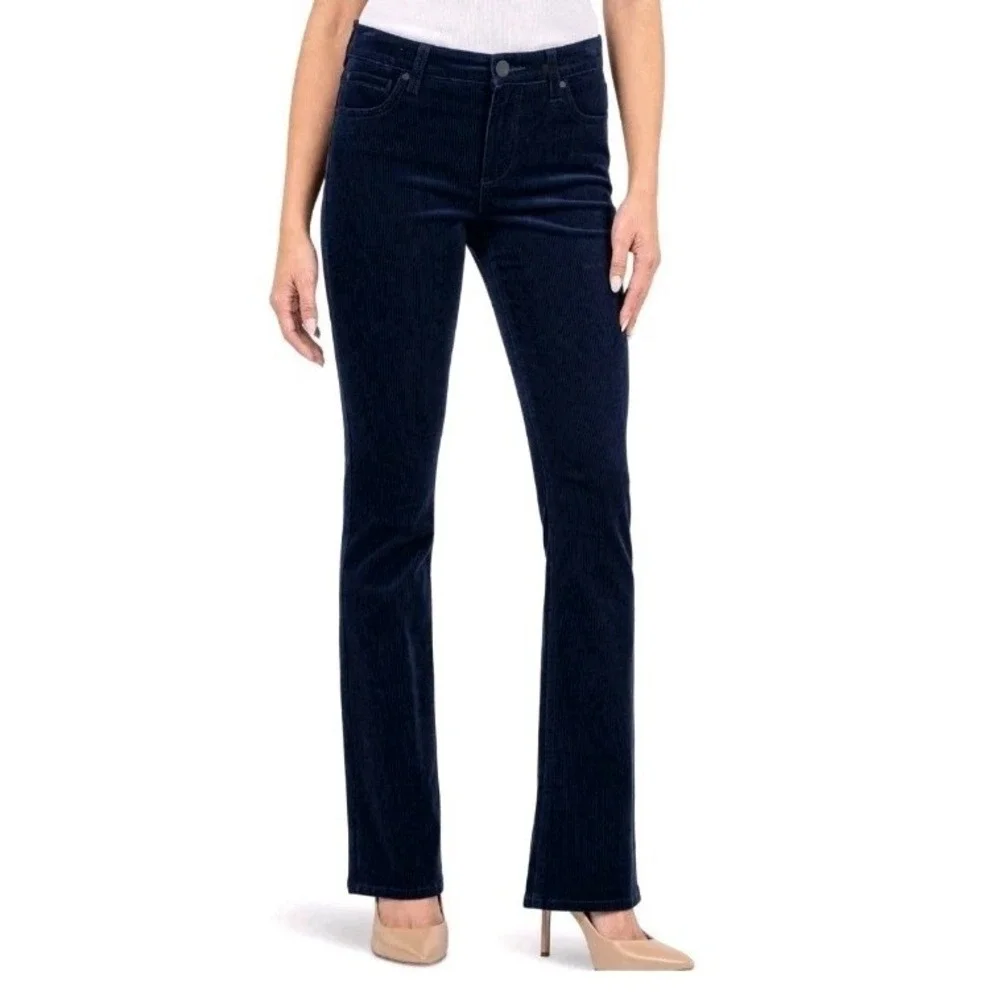 Kut from the Kloth‎ Karen Baby Bootcut Navy Blue Corduroy Pants Size 4 Womens